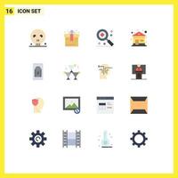 16 ícones criativos, sinais e símbolos modernos de tapete de bebida, hospital, rezando, casa, pacote editável de elementos de design de vetores criativos