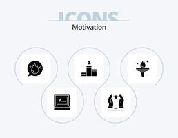 ícone de glifo de motivação pack 5 design de ícone. carreira. sucesso. Estrela. posição. motivação vetor