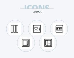 pacote de ícones de linha de layout 5 design de ícones. . rede. filme. página. web design vetor