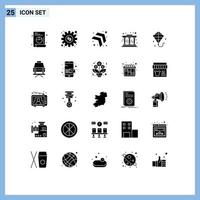 conjunto de 25 sinais de símbolos de ícones de interface do usuário modernos para levantar o festival voando aprendendo elementos de design de vetores editáveis