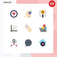 Conceito de 9 cores planas para sites móveis e gráficos de solução de análise de aplicativos gráficos ok elementos de design vetorial editáveis vetor