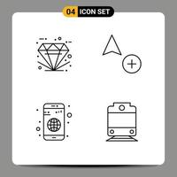 4 ícones criativos, sinais e símbolos modernos da melhor cópia premium de elementos de design de vetores editáveis para dispositivos móveis