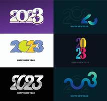 grande conjunto de design de texto de logotipo de feliz ano novo de 2023 modelo de design de número de 2023 vetor