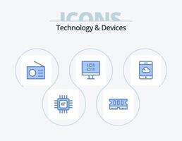 design de ícones do pacote de ícones azuis de dispositivos 5. . nuvem. gadgets. cópia de segurança. dados vetor