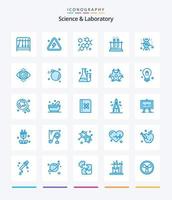 ciência criativa 25 pacote de ícones azuis, como ciência. dna. célula. Ciência. teste vetor