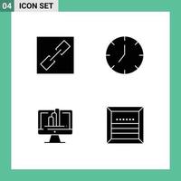 conjunto de sinais de símbolos de ícones de interface do usuário modernos para caixa multimídia de relógio shart de cadeia elementos de design de vetores editáveis