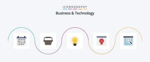 pacote de ícones plana de 5 negócios e tecnologia, incluindo online. on-line. lâmpada. medalha. prêmio vetor
