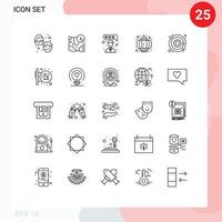 pacote de ícones vetoriais de estoque de 25 sinais e símbolos de linha para localização de celebração do planeta ano novo elementos de design de vetores editáveis chineses
