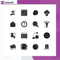 16 ícones criativos, sinais modernos e símbolos de comunicação, gráfico de computação de alerta móvel, elementos de design vetorial editáveis vetor