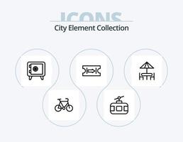 ícone da linha de coleção de elementos da cidade pack 5 design de ícones. . menos. jornada. negativo. jornada vetor