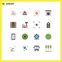 grupo de símbolos de ícones universais de 16 cores planas modernas do site ux internet das coisas ui wifi pacote editável de elementos de design de vetores criativos