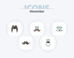 design de ícones movember flat icon pack 5. . . suportado. homens. movember vetor