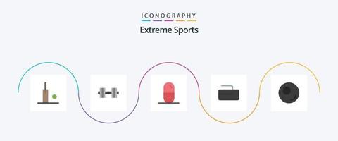 pacote de ícones do esporte plano 5, incluindo . esporte. saúde. contorno. esporte vetor