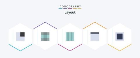 pacote de ícones planos de layout 25, incluindo . maximizar. vetor