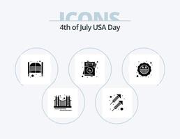 Eua glifo icon pack 5 design de ícone. EUA. convite. fogo de artifício. Entrada. salão vetor