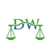 letra dw design de logotipo de escritório de advocacia para advogado, justiça, advogado, jurídico, serviço de advogado, escritório de advocacia, escala, escritório de advocacia, advogado de negócios corporativos vetor