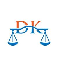 letra dk design de logotipo do escritório de advocacia para advogado, justiça, advogado, jurídico, serviço de advogado, escritório de advocacia, escala, escritório de advocacia, advogado de negócios corporativos vetor