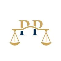 letra pp design de logotipo de escritório de advocacia para advogado, justiça, advogado, jurídico, serviço de advogado, escritório de advocacia, escala, escritório de advocacia, advogado de negócios corporativos vetor