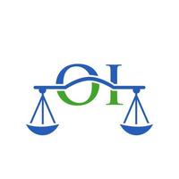 carta oi design de logotipo de escritório de advocacia para advogado, justiça, advogado, jurídico, serviço de advogado, escritório de advocacia, escala, escritório de advocacia, advogado de negócios corporativos vetor