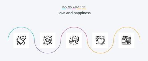 pacote de ícones da linha 5 do amor, incluindo imagem. Ame. bate-papo. quente. chama vetor