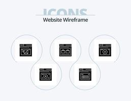 pacote de ícones de glifos de wireframe do site 5 design de ícones. local na rede Internet. página. local na rede Internet. Internet. local na rede Internet vetor