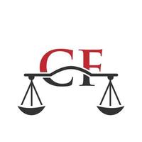 carta cf design de logotipo de escritório de advocacia para advogado, justiça, advogado, jurídico, serviço de advogado, escritório de advocacia, escala, escritório de advocacia, advogado de negócios corporativos vetor