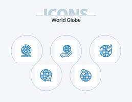design de ícones do pacote de 5 ícones do globo azul. . globo. PIN vetor
