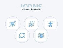 islã e ramadan blue icon pack 5 design de ícones. Ramadã. jejum. tradicional. bebendo. muçulmano vetor