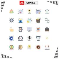 conjunto de 25 sinais de símbolos de ícones de interface do usuário modernos para elementos de design de vetores editáveis de cartão de pagamento agrícola de limpeza limpa