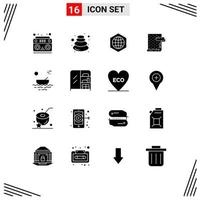 16 ícones criativos sinais e símbolos modernos de design de papel de parede interior de pedra elementos de design de vetores editáveis