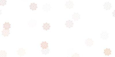 fundo vector vermelho claro com flocos de neve de Natal.