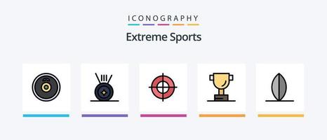 linha esportiva cheia de 5 ícones incluindo . esporte. . design de ícones criativos vetor