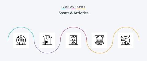 pacote de ícones de linha 5 de esportes e atividades, incluindo óculos. atletismo. equipe. Atividades. jogos vetor