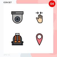 4 ícones criativos, sinais e símbolos modernos de elementos de design de vetores editáveis de escola de seta de mão