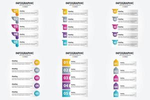 conjunto de design plano de infográficos de ilustração vetorial para folheto publicitário e revista vetor