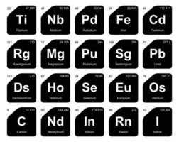 20 tabela periódica do design do pacote de ícones de elementos vetor