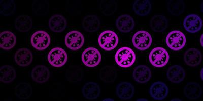 fundo de vetor rosa escuro com símbolos de vírus