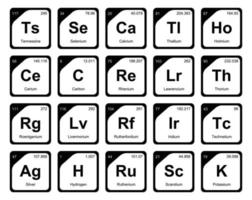 20 tabela periódica do design do pacote de ícones de elementos vetor