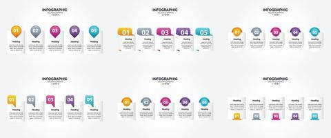 conjunto de design plano de infográficos de ilustração vetorial para folheto publicitário e revista vetor