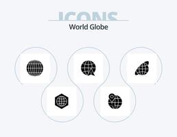 ícone do globo glifo pack 5 design de ícone. . planeta. globo. órbita. viagem vetor