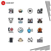 conjunto de 16 sinais de símbolos de ícones de interface do usuário modernos para laptop ui executivo câmera básica editável elementos de design de vetor criativo