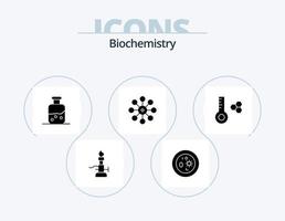 ícone de glifo de bioquímica pack 5 design de ícone. química. biologia. prato. bioquímica. Ciência vetor