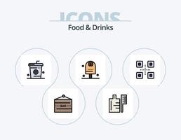 linha de alimentos e bebidas cheia de ícones do pacote 5 design de ícones. Comida. beber. Shopping. copo. não vetor