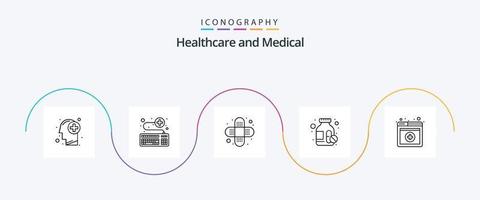 pacote de ícones da linha médica 5, incluindo serviços. médico. serviço. pílulas. drogas vetor