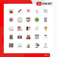 25 ícones criativos, sinais modernos e símbolos de elementos de design de vetores editáveis de ideia de brilho de casamento de carbono