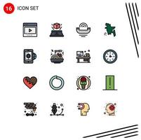 conjunto de 16 sinais de símbolos de ícones de interface do usuário modernos para apresentação do país de bangladesh de negócios bangladesh suporte elementos de design de vetores criativos editáveis