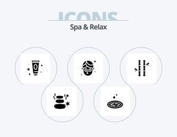 spa e relaxe o pacote de ícones de glifos 5 design de ícones. . spa . agua . inventar . beleza vetor