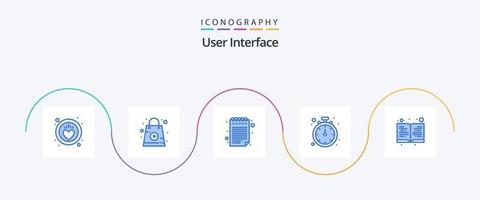pacote de ícones azul 5 da interface do usuário, incluindo . ler. ícone da almofada. Educação. fixar vetor