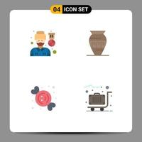 4 ícones criativos sinais e símbolos modernos de motorista doce homem emoji comida editável elementos de design vetorial vetor