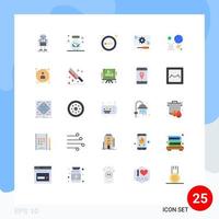 pacote de interface de usuário de 25 cores planas básicas de desenvolvimento de crânio de recuperação de serviço elementos de design de vetores editáveis de fumaça
